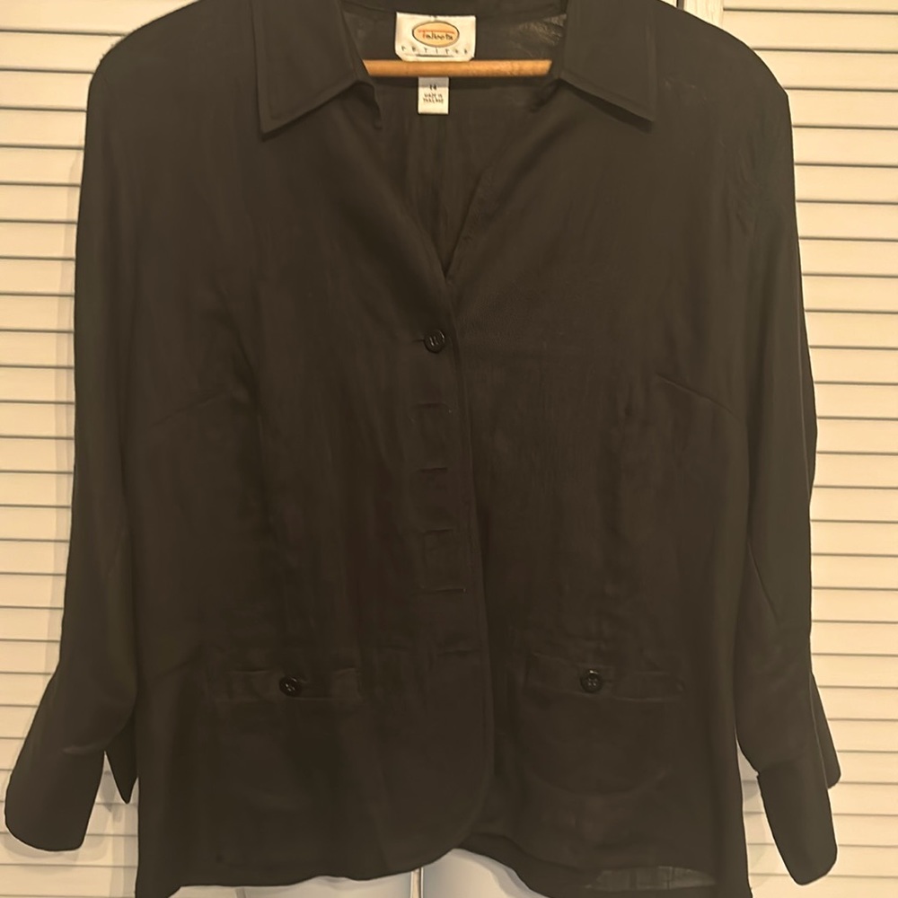 Talbots Irish linen shirt jacket